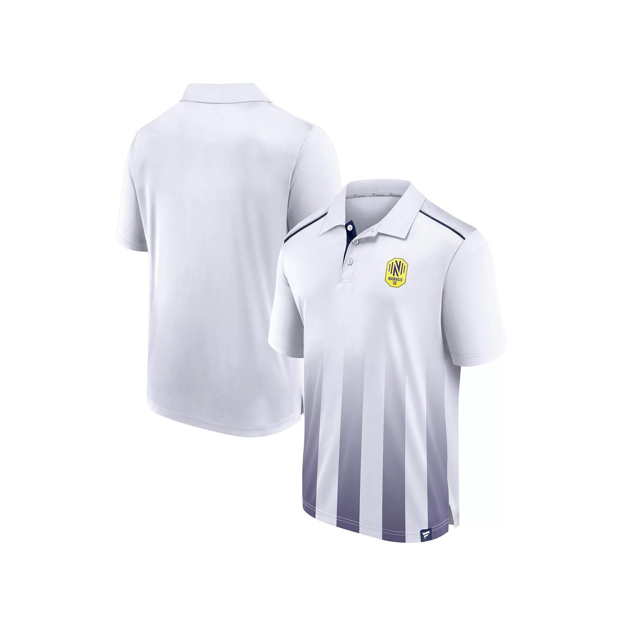 Men's Fanatics Branded White Nashville SC Line Up Fade Polo, Size: Medium, Mls White Product Image