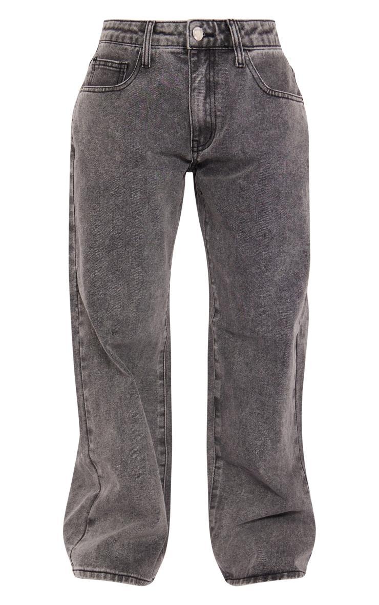 Petite Washed Grey Low Rise Boyfriend Jeans Product Image
