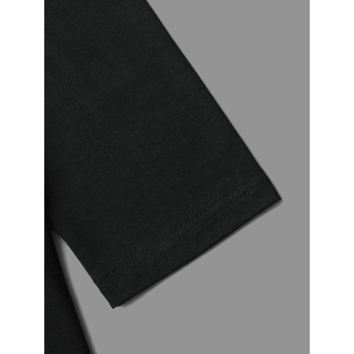 Plus Size Supersoft Essentials Solid Mock Neck T-shirt Black Women Casual Non Mock Neck Everyday T-shirts BloomChic 28/5X Product Image