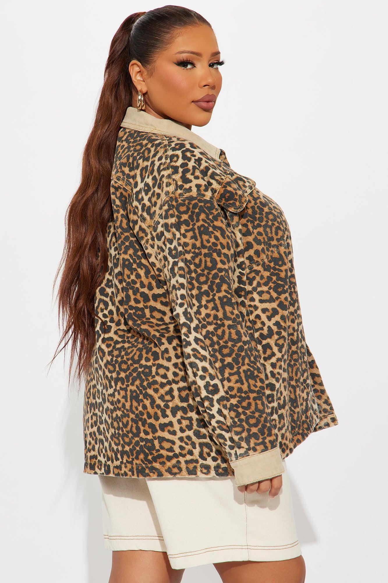 Denise Oversized Leopard Barn Jacket - Brown/combo Product Image