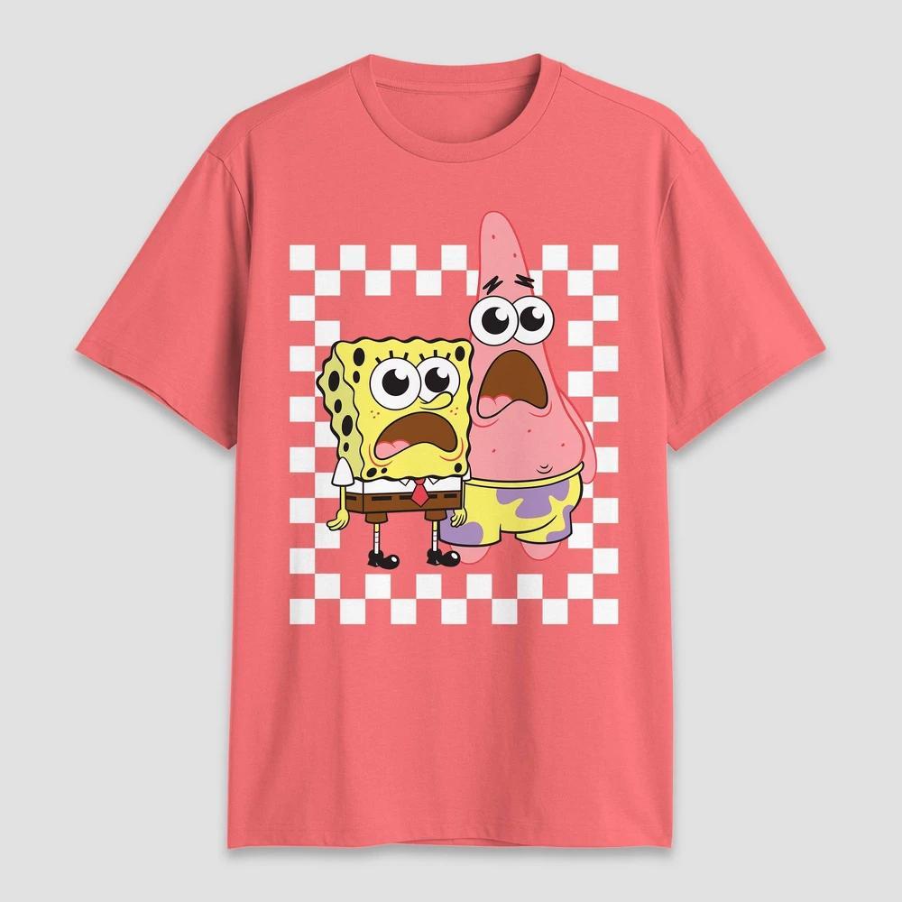 Men's SpongeBob and Patrick Yelling Short Sleeve Graphic T-Shirt - Light Product Image