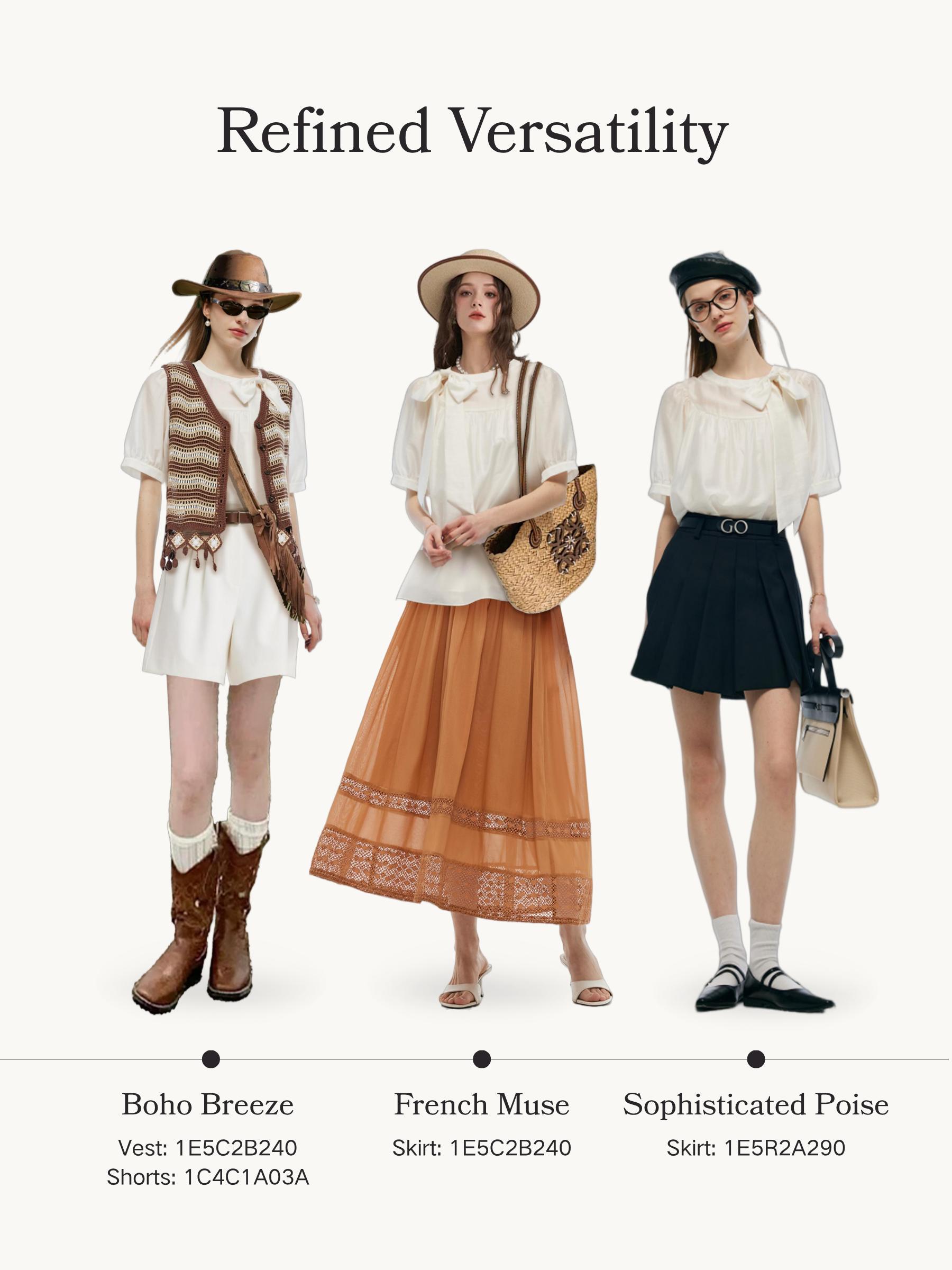 Tencel Blend Women Puff-sleeved Blouse Product Image