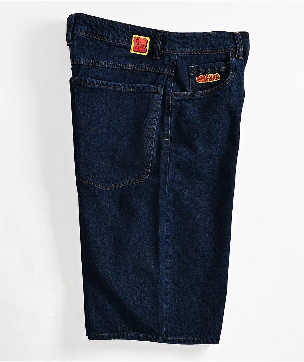 Empyre Ultra Wide Dark Blue Skate Jean Shorts Product Image