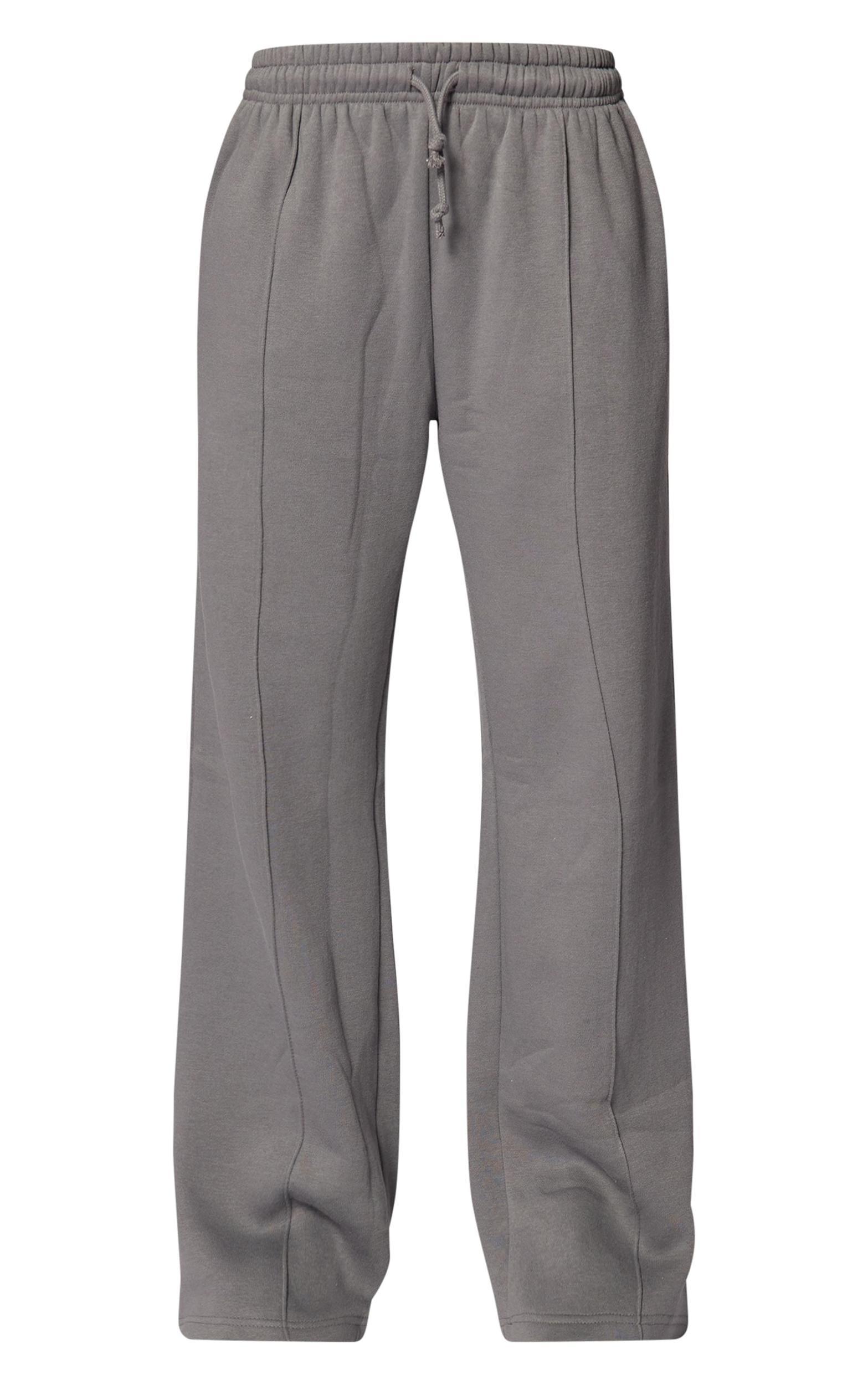 Charcoal Pintuck Drawstring Straight Leg Leg Sweatpants Product Image
