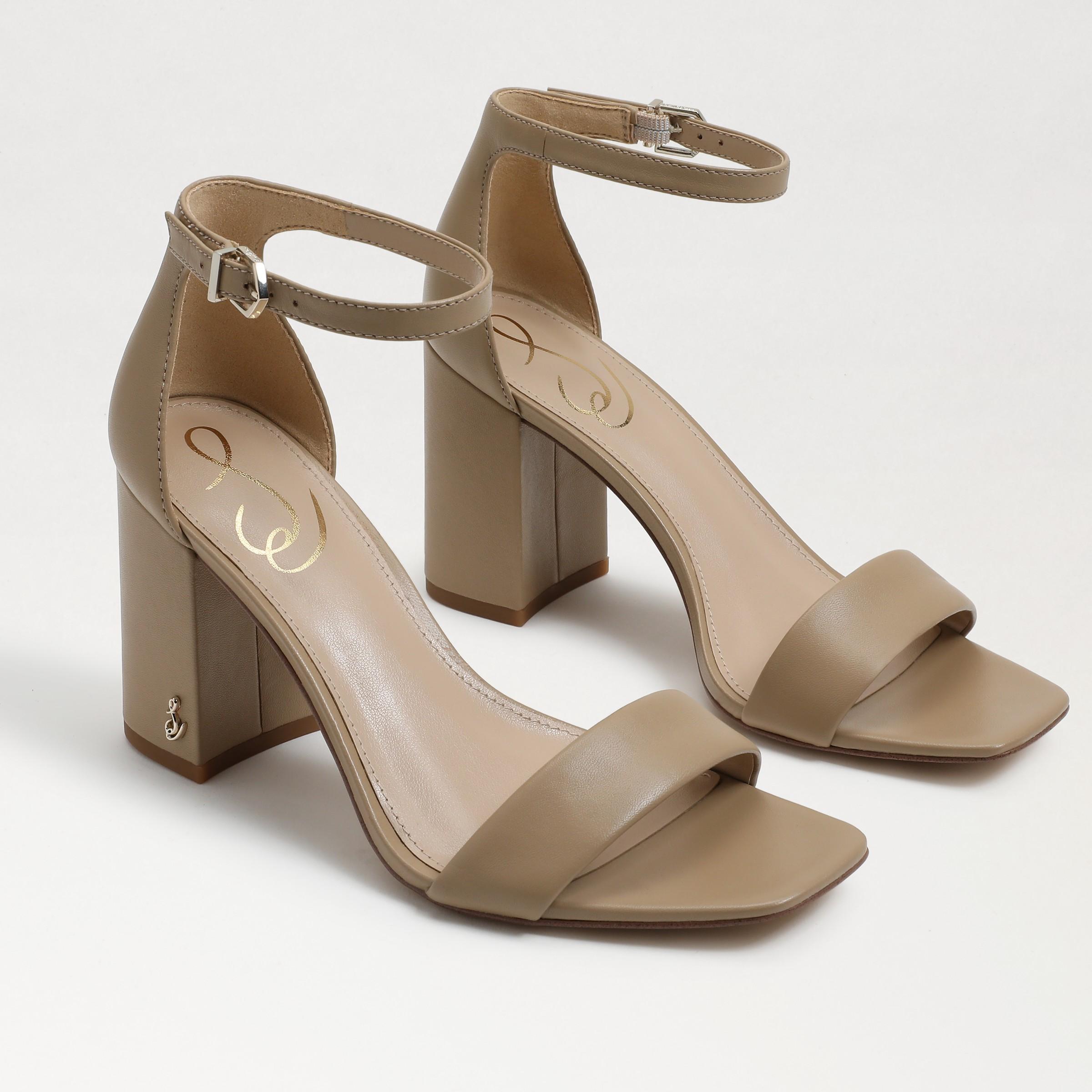 Sam Edelman Daniella Leather Ankle Strap Square Toe Dress Sandals Product Image