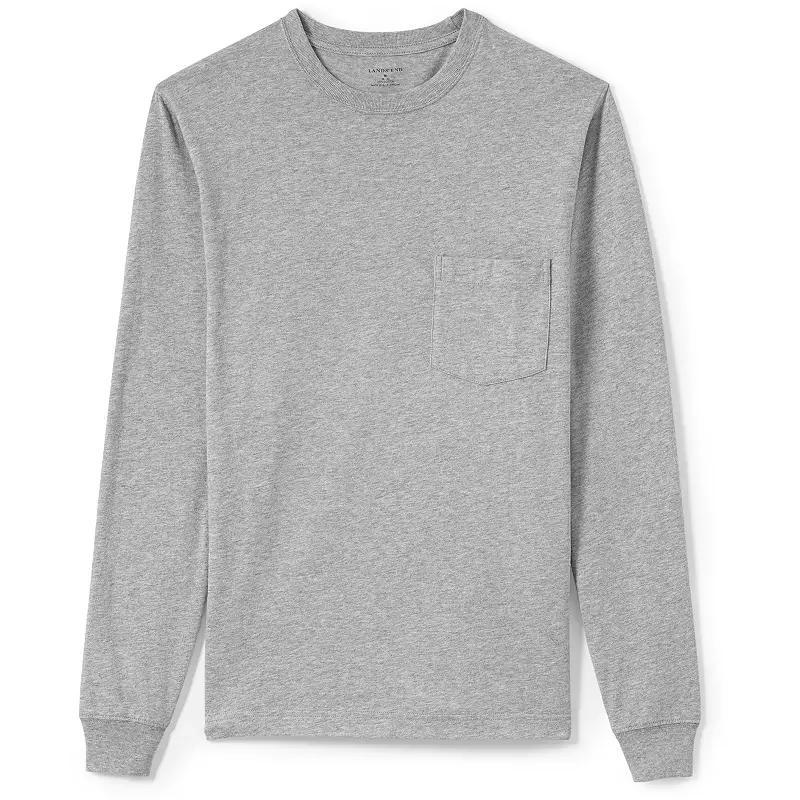 Big & Tall Lands End Long Sleeve Super Pocket Tee, Mens Product Image