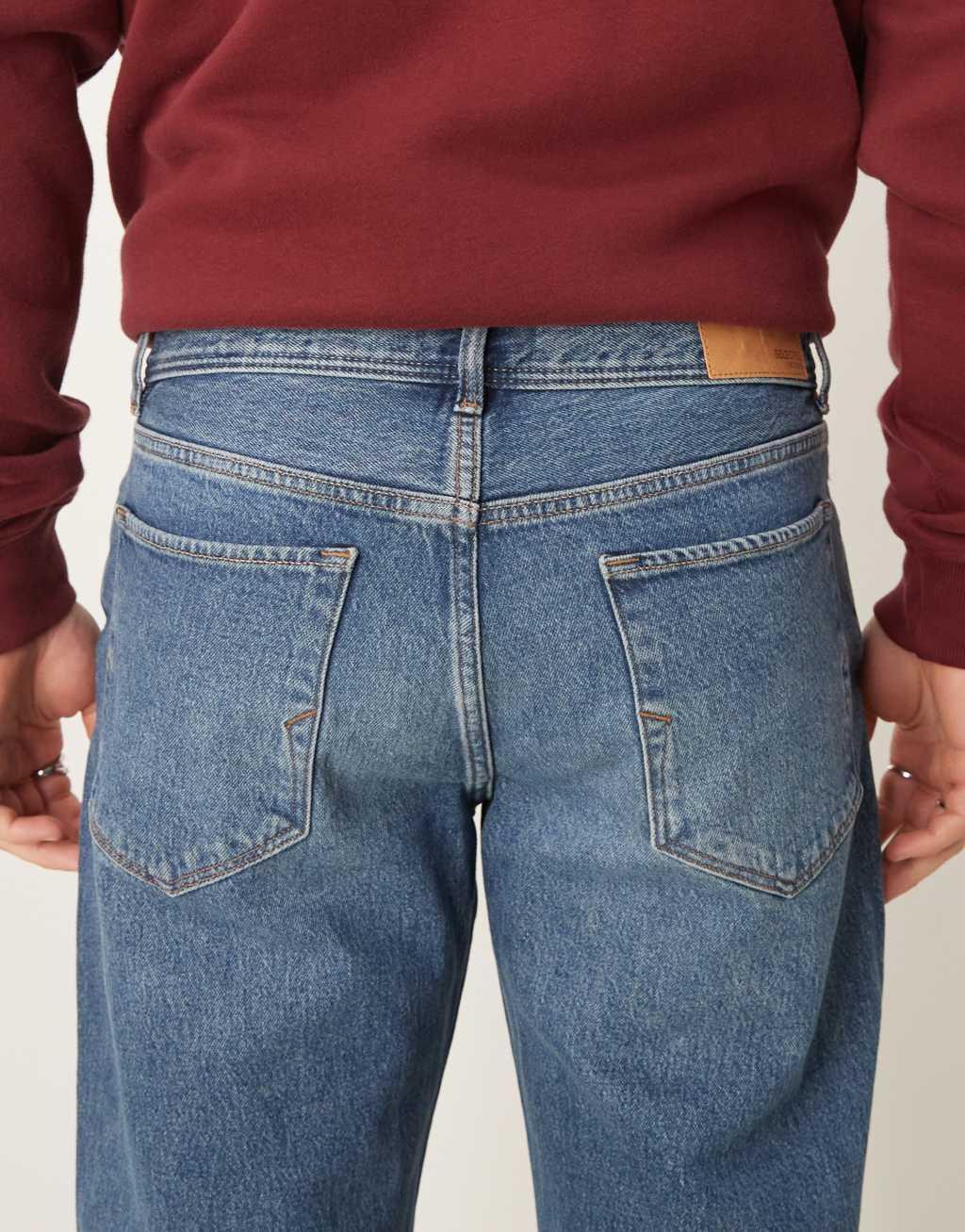 Selected Homme Scott Straight fit jeans in blue wash Product Image