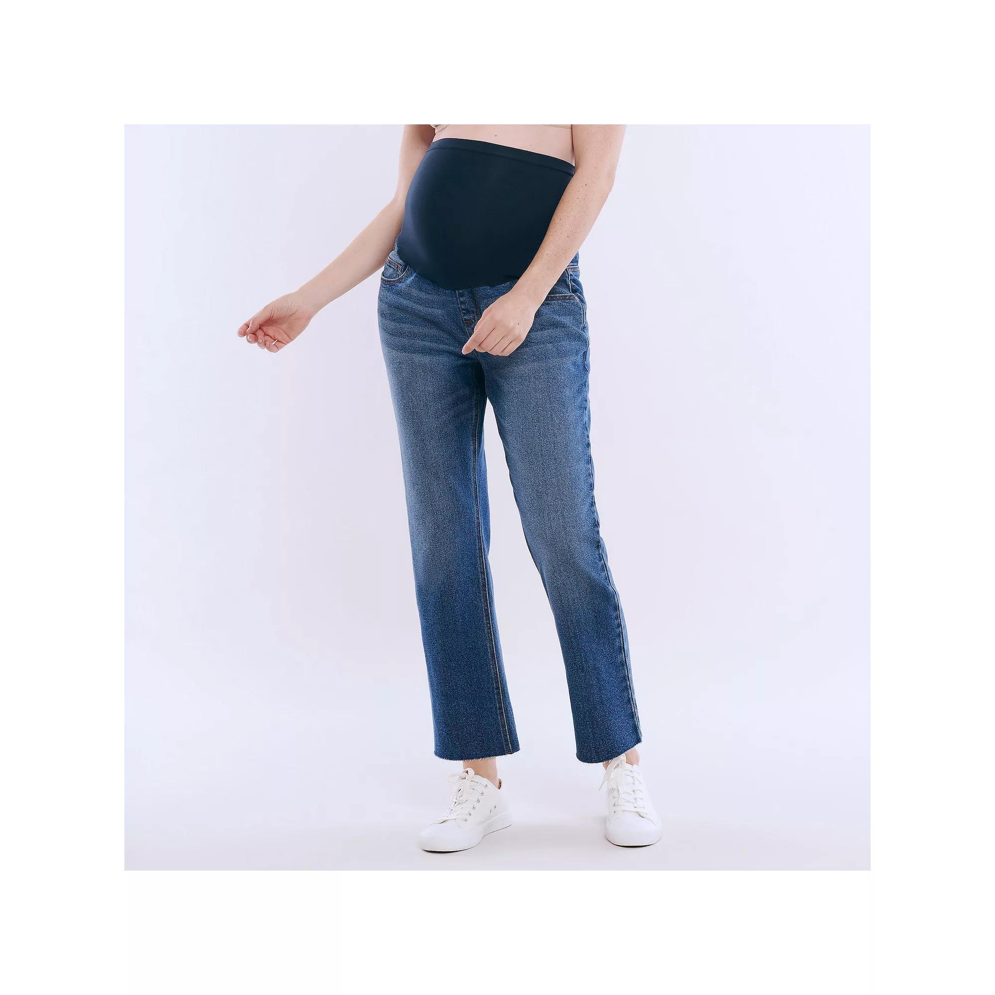 Maternity Motherhood® Slim Straight Jeans, Women's, Size: Large-Mat, Medium Blue Product Image