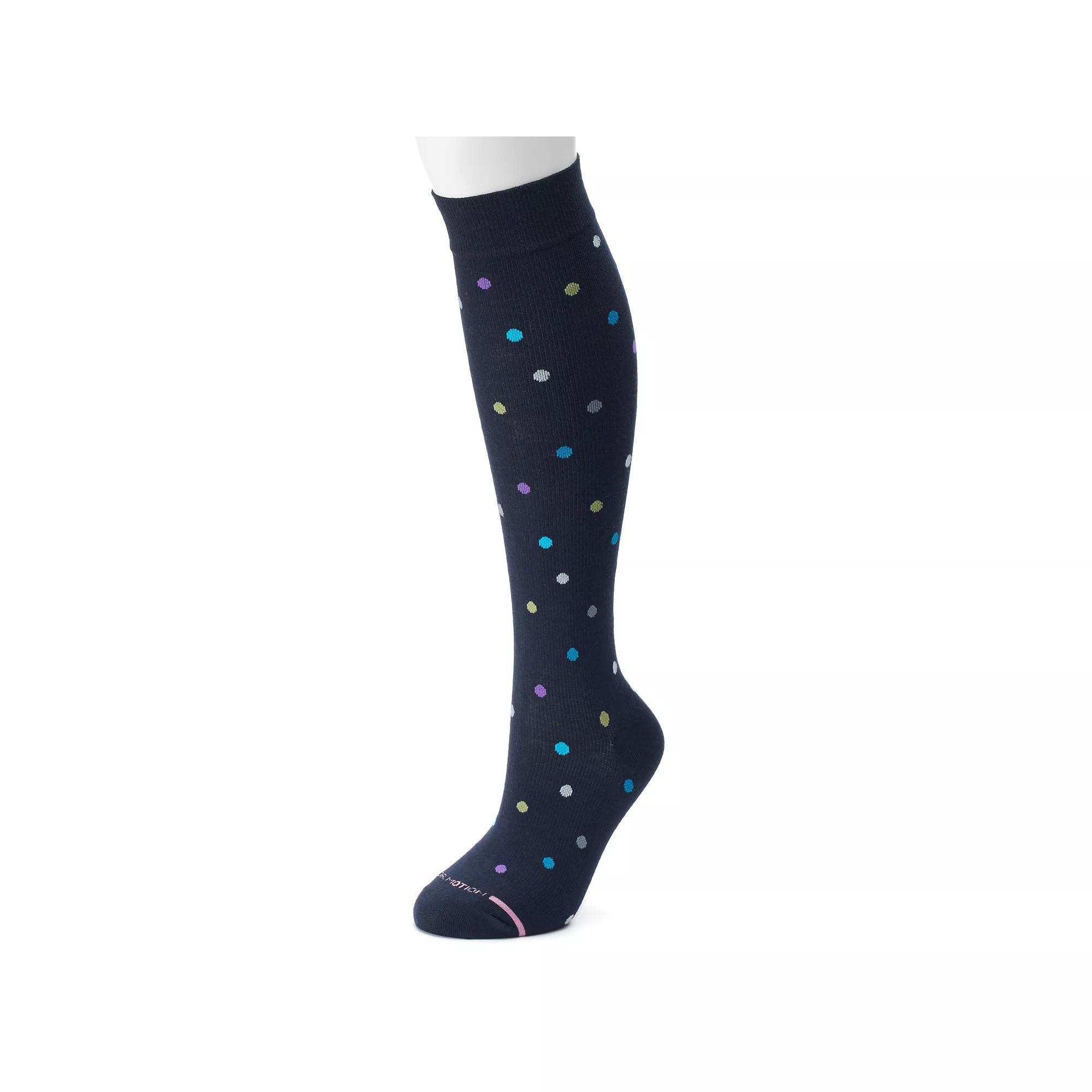 Dr. Motion Dotted Compression Knee-High Socks, Women's, Size: 9-11, Blue Product Image