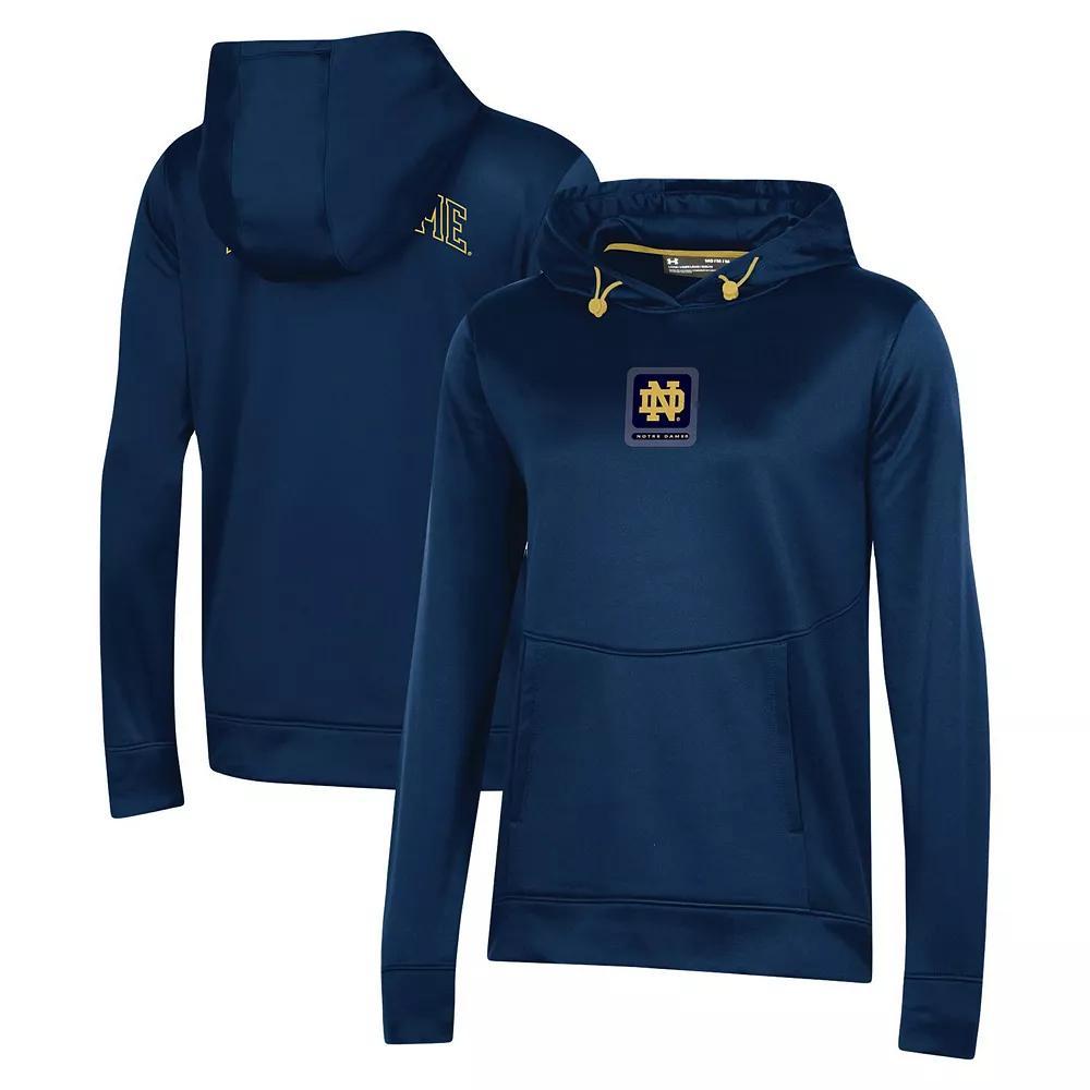 Women's Under Armour Navy Notre Dame Fighting Irish 2023 Sideline Performance Pullover Hoodie, Size: Small, Blue Product Image