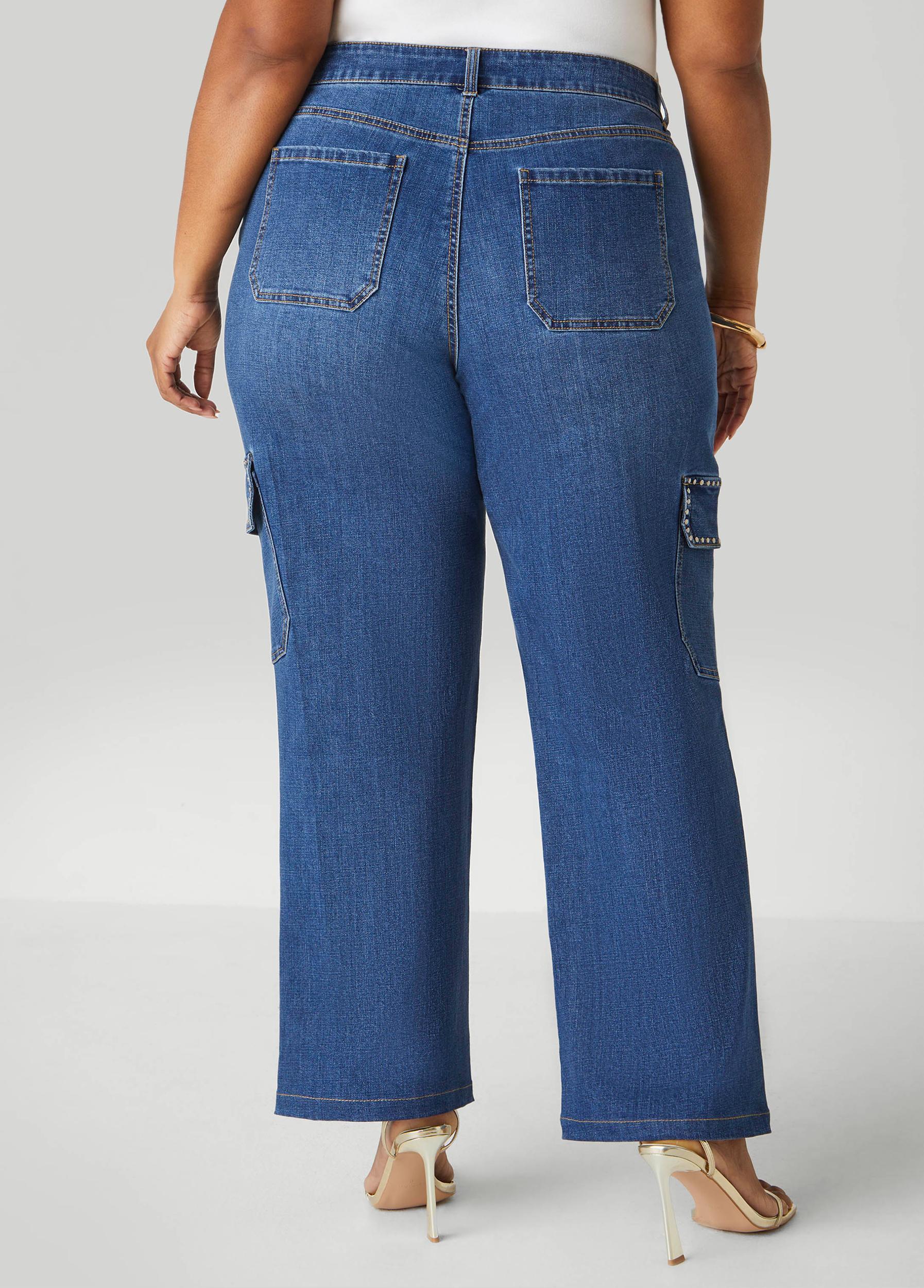 Studded Cargo Jeans Product Image