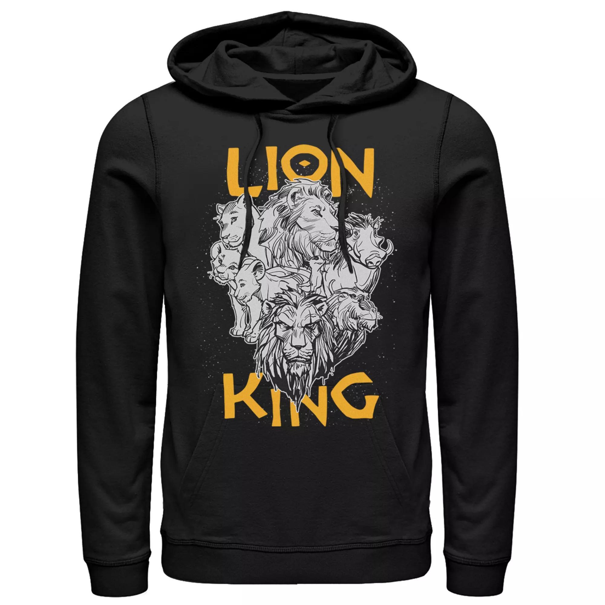 Disney's The Lion King Men's Group Graphic Hoodie, Size: XXL, Black Product Image