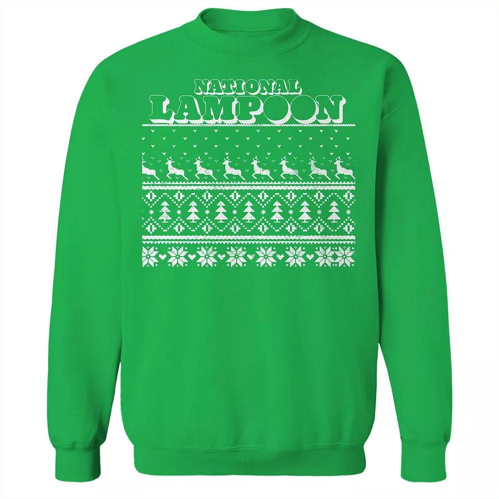 Men's Ugly Sweater National Lampoon's Christmas Vacation Graphic Fleece Crew Sweatshirt, Size: XXL, Irish Green Product Image