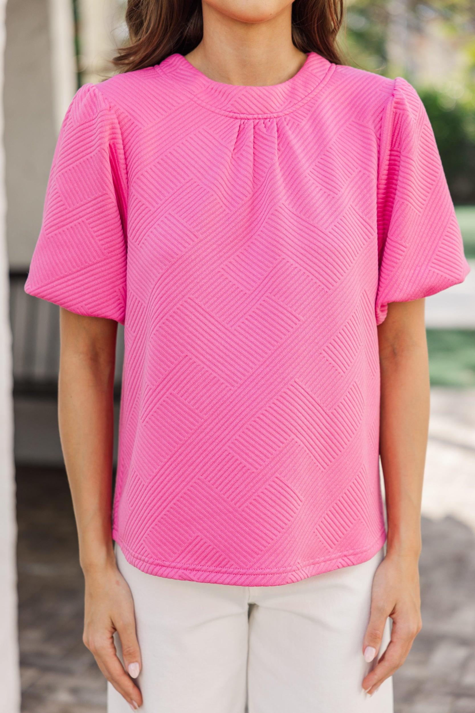 Just Imagine Pink Textured Blouse Female Product Image