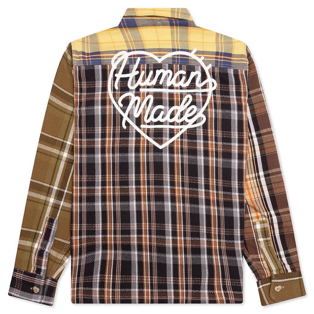 Crazy Check L/S Shirt - Yellow Male Product Image