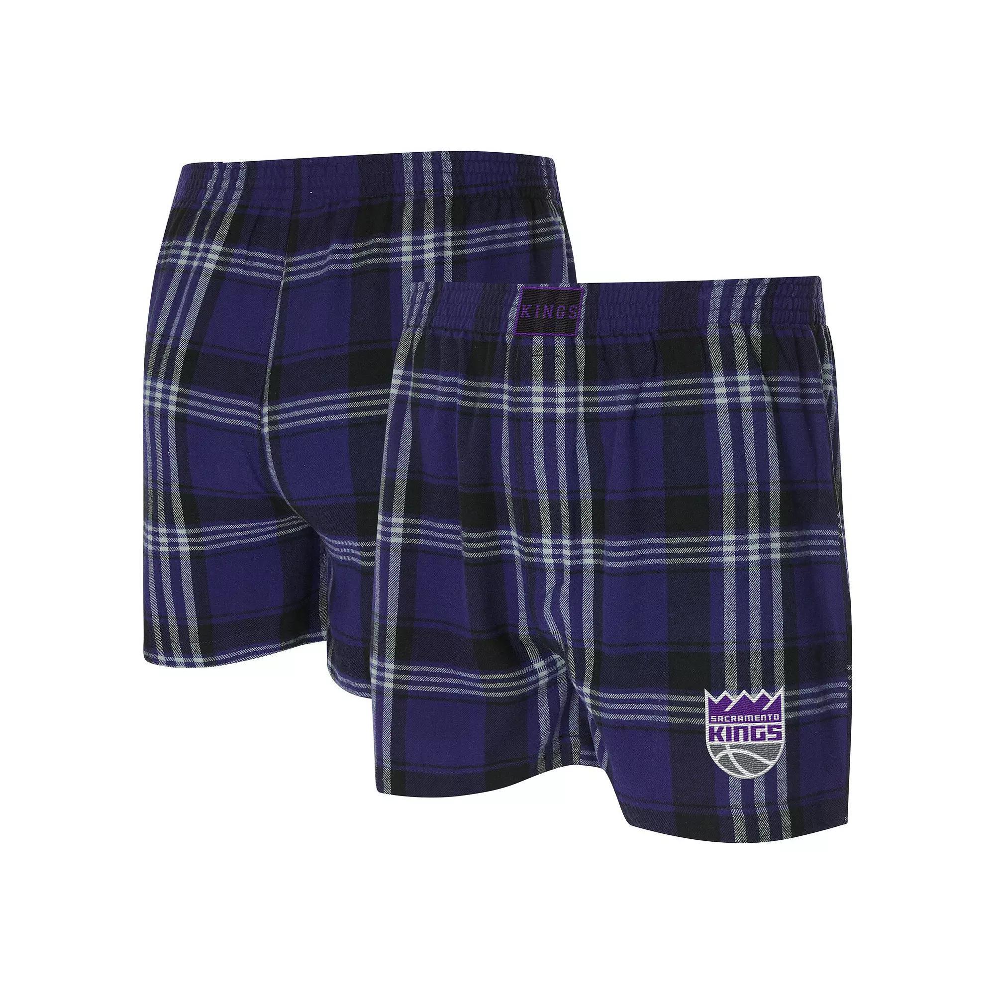 Men's Concepts Sport Purple Sacramento Kings Region Flannel Boxer Short, Size: Medium, Kng Purple Product Image