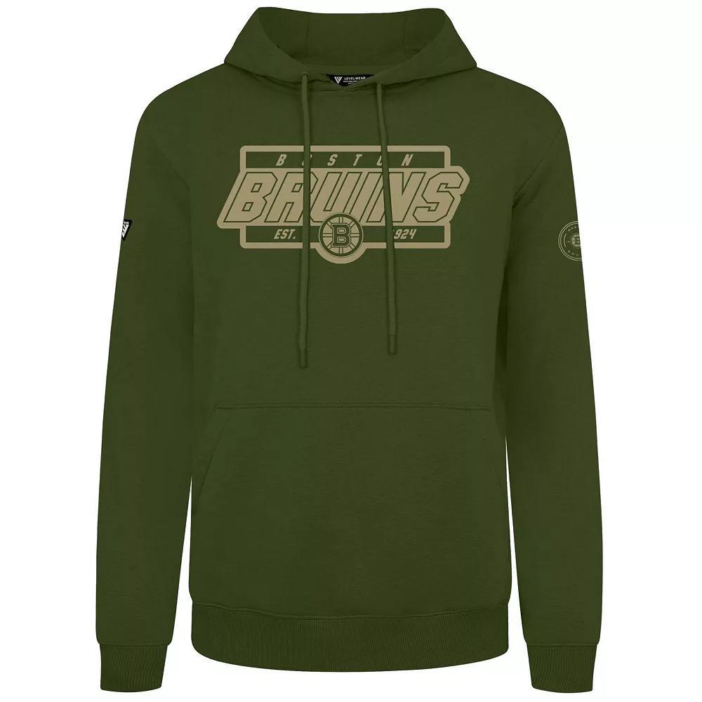 Men's Levelwear Olive Boston Bruins Podium Pullover Hoodie, Size: Medium, Team Product Image