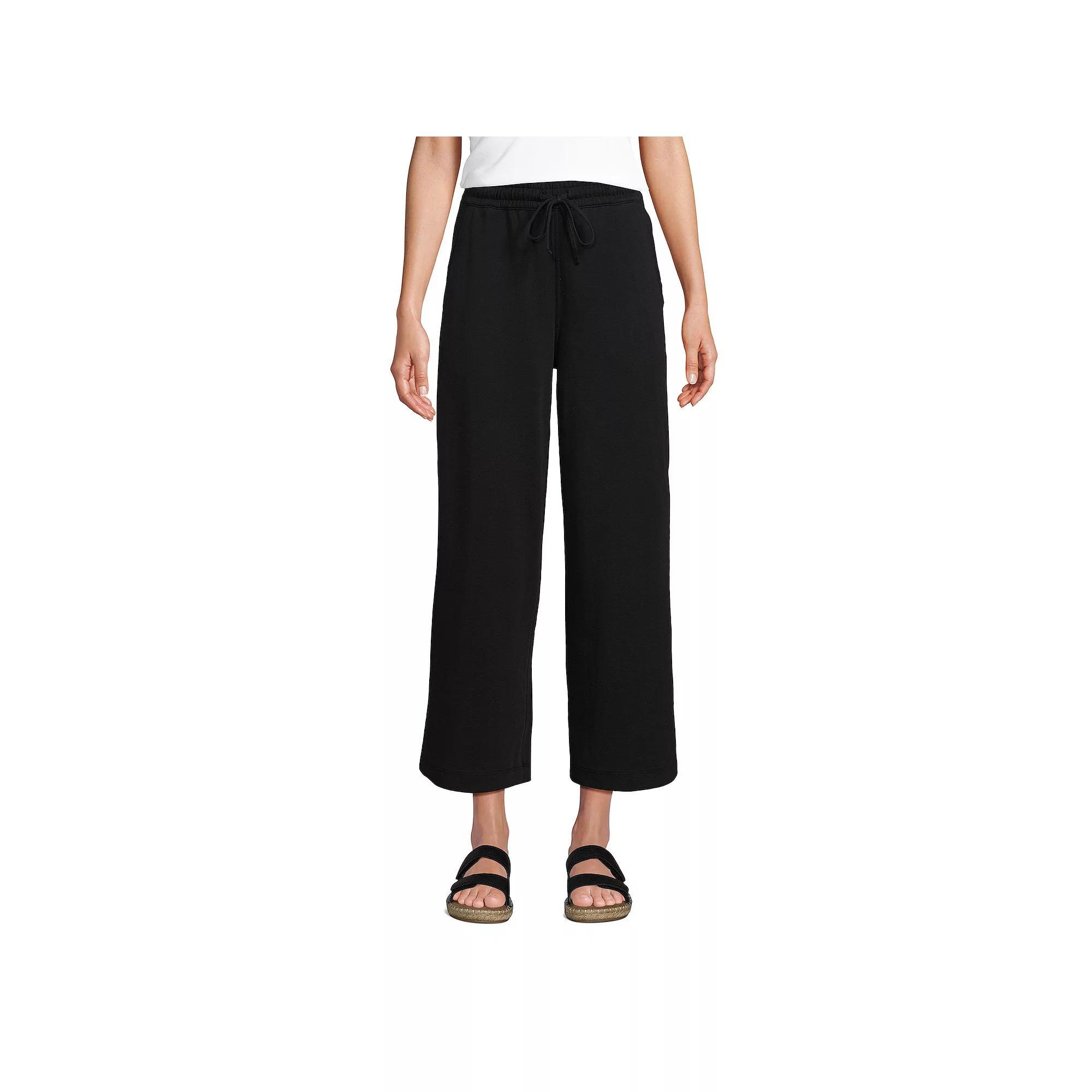 Petite Lands' End Sport Pull-On Drawstring Wide Leg Crop Pants, Women's, Size: XS Petite, Radiant Blue Product Image