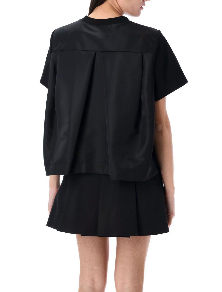 SACAI Nylon Twill Mix Cotton Jersey T-shirt In Black Product Image