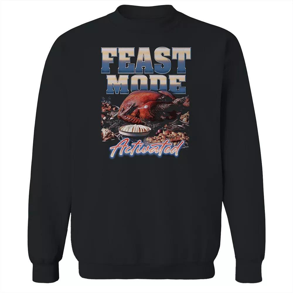 Men's COLAB89 Feast Mode Activated Thanksgiving Graphic Sweatshirt, Size: XL, Black Product Image