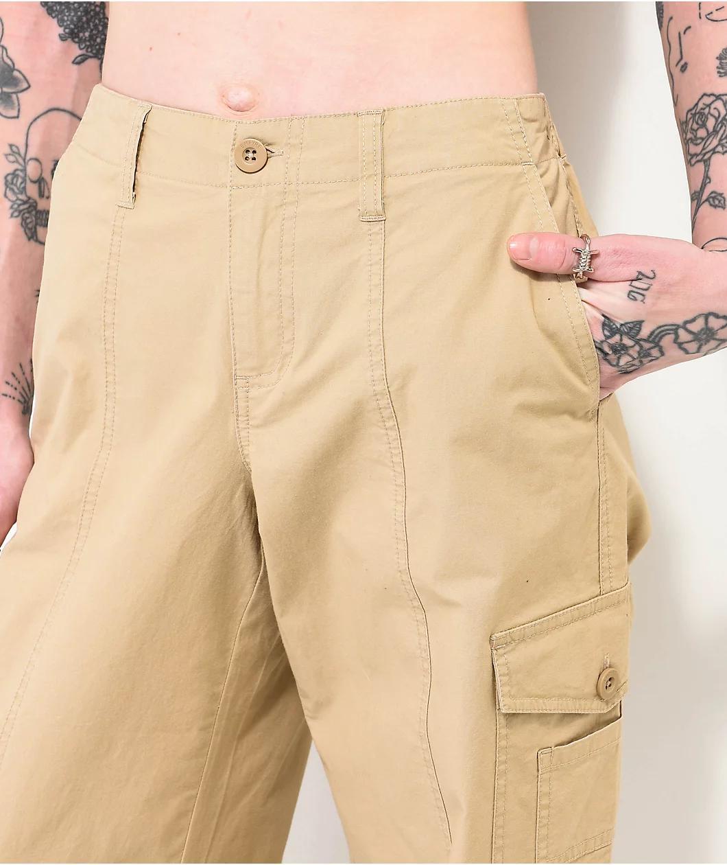 Empyre Maisie Incense Brown Low Rise Cargo Pants Product Image