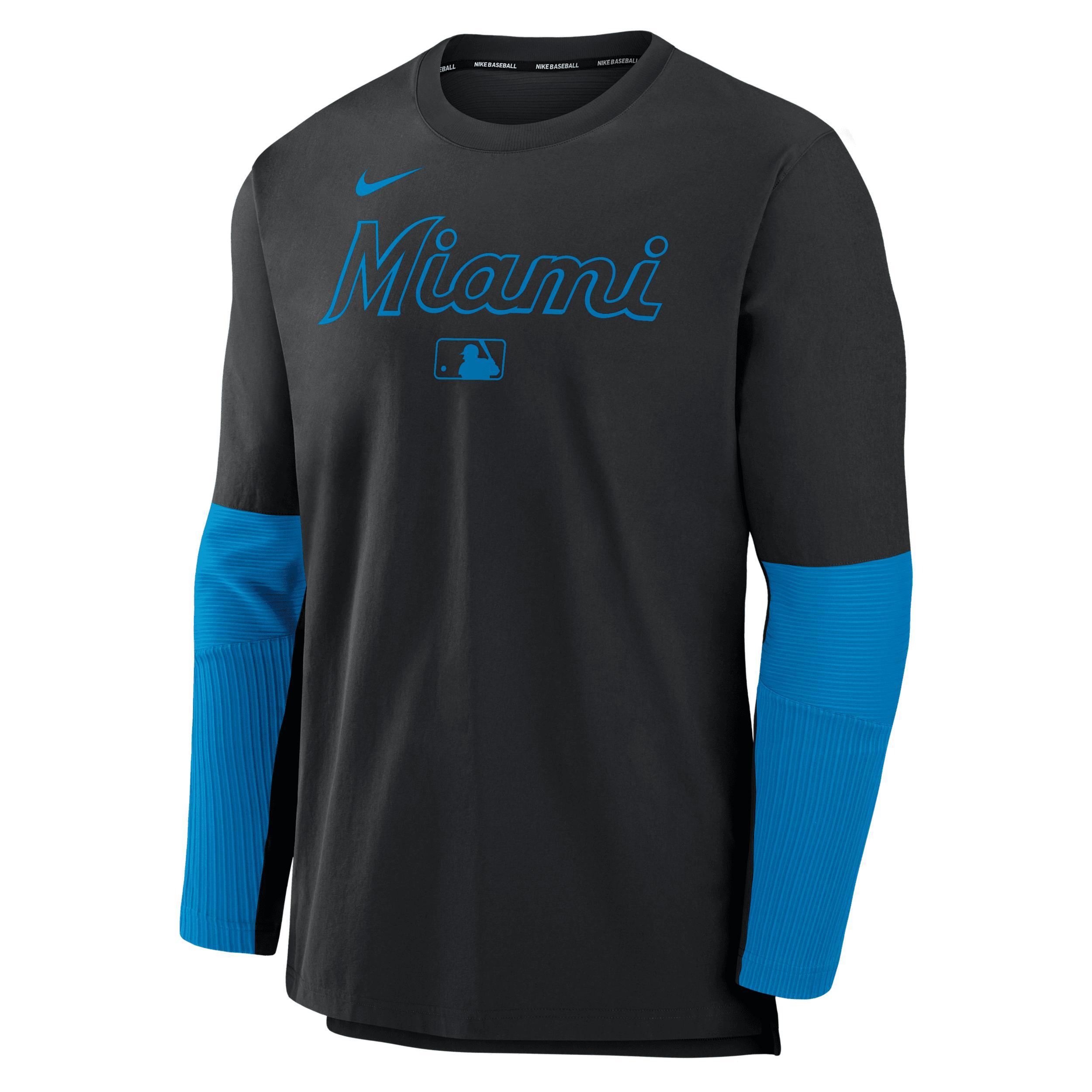 Miami Marlins Authentic Collection Player Nike Men's Dri-FIT MLB Pullover Sweatshirt Product Image