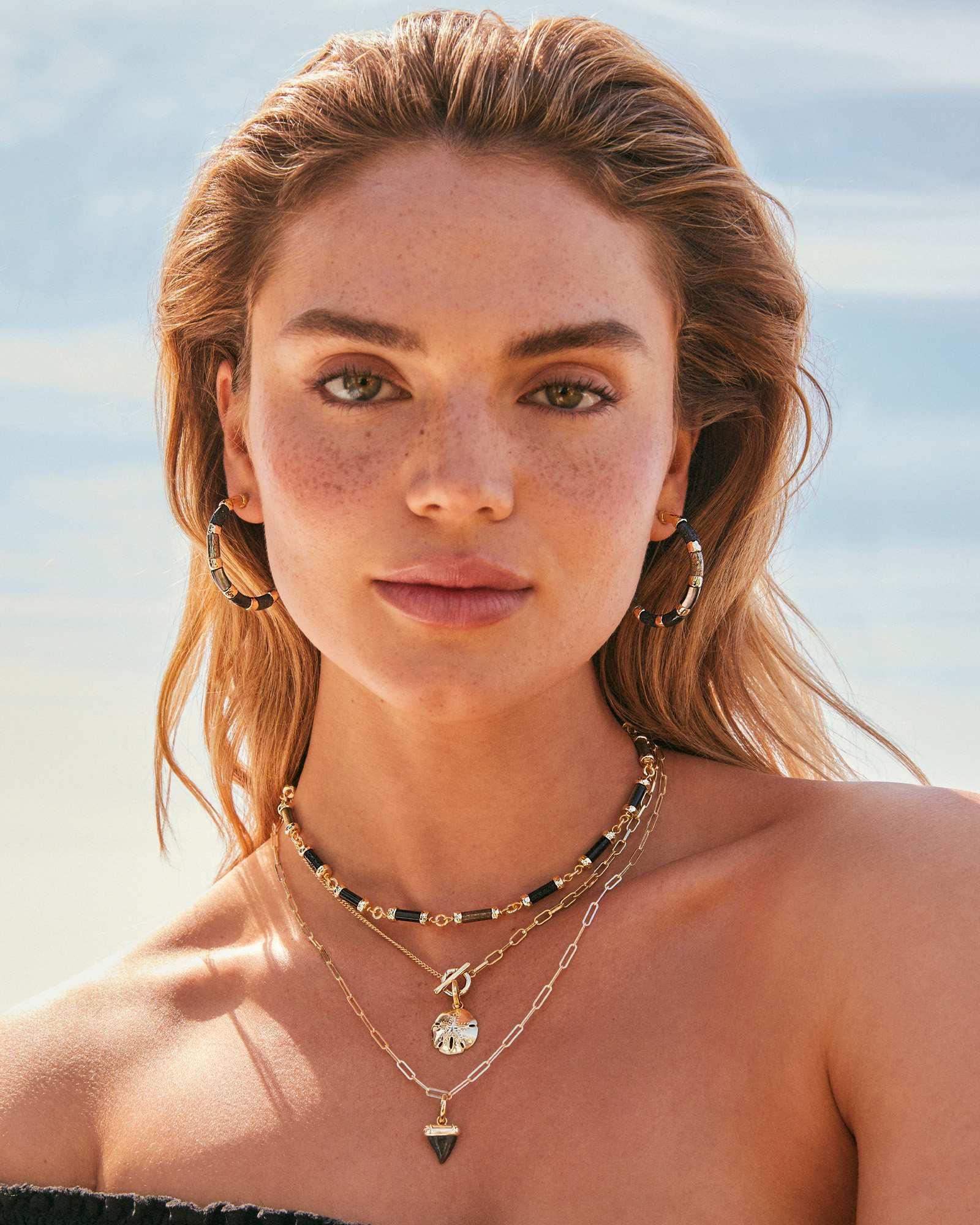Gigi Gold Strand Necklace in Black Mix Product Image