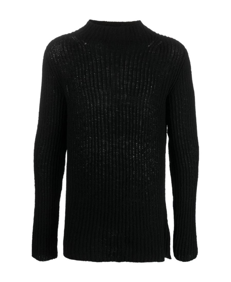 DRIES VAN NOTEN Round Neck Long-sleeved Sweater In Black Product Image
