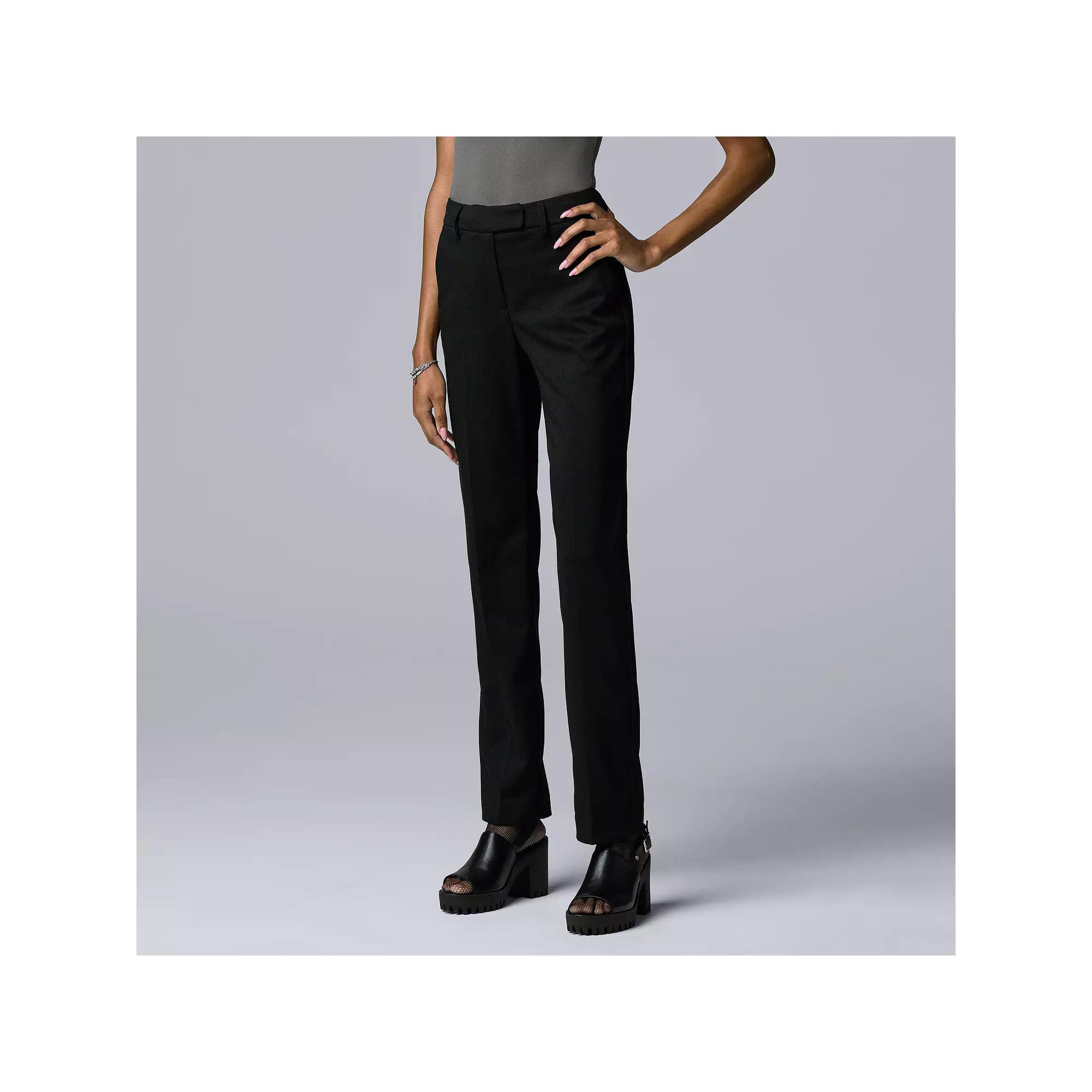 Petite Simply Vera Vera Wang High Rise Flare Trouser, Women's, Size: 10 Petite, Black Product Image