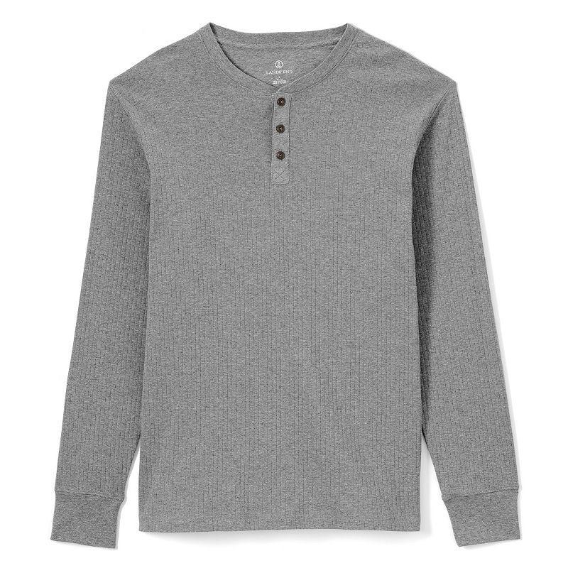 Men's Lands' End Ribbed Pajama Sleep Henley, Size: XXL, Rich Red Product Image