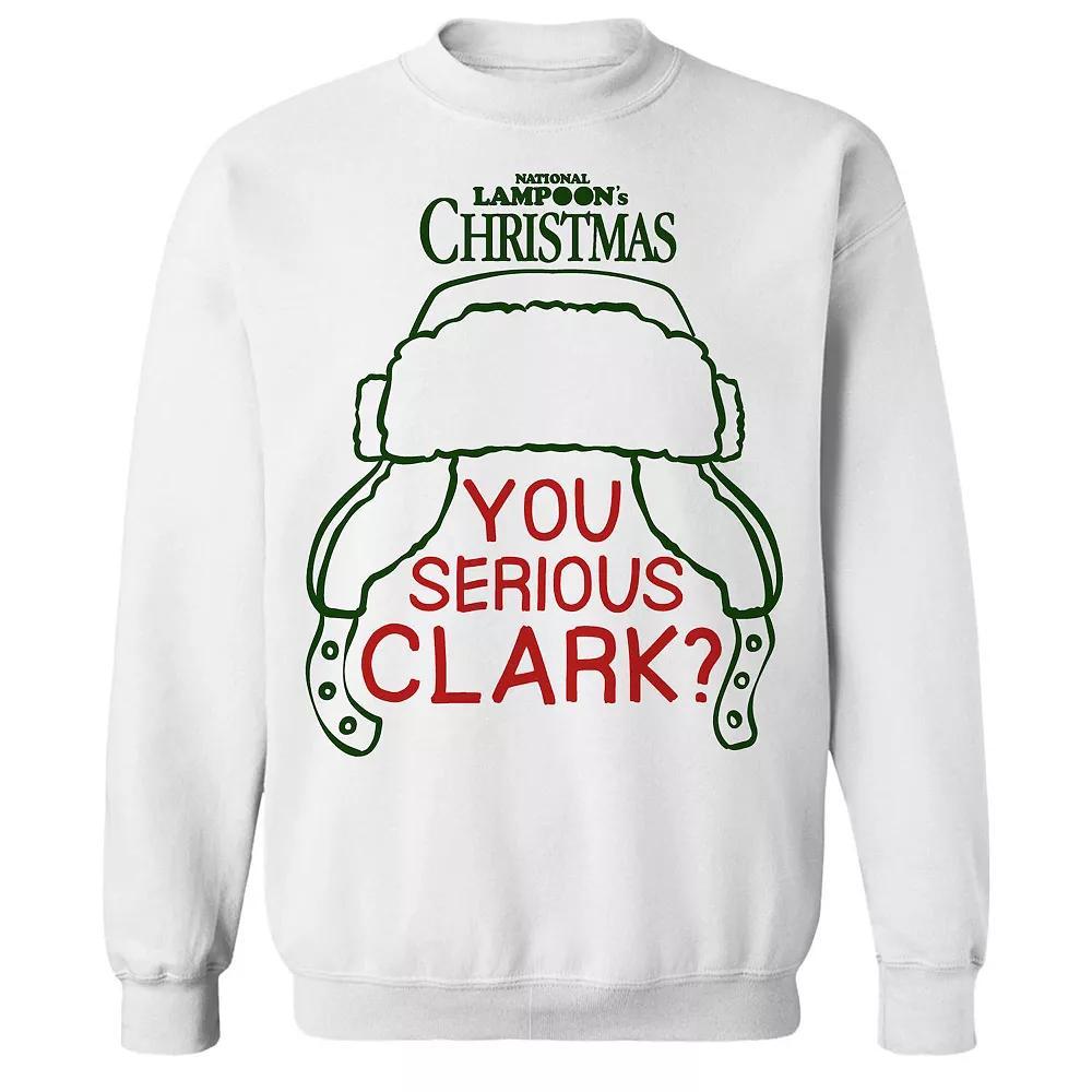 Men's You Serious Clark National Lampoon's Christmas Vacation Graphic Fleece Crew Sweatshirt, Size: Large, White Product Image