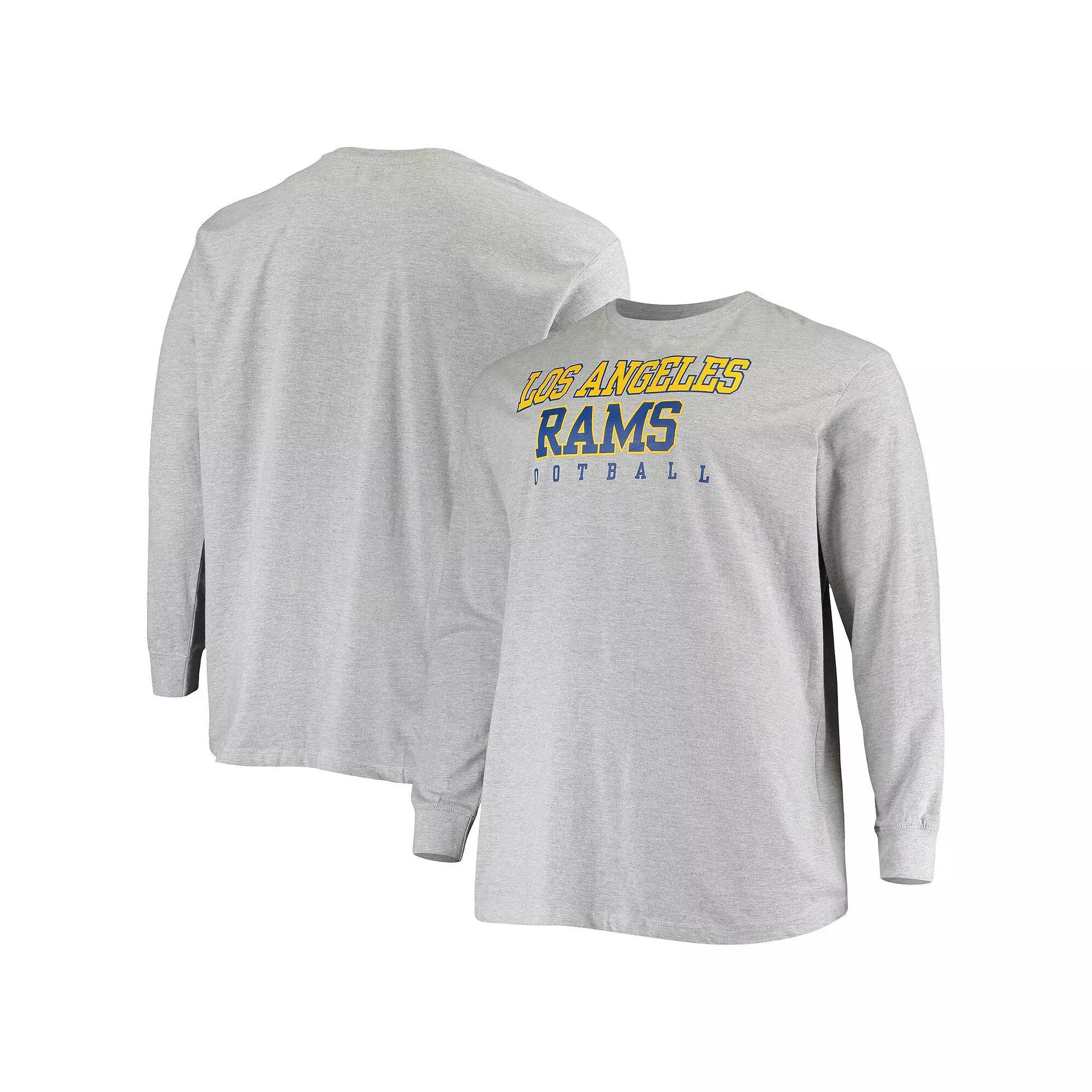 Mens Fanatics Branded Heathered Gray Los Angeles Rams Big & Tall Practice Long Sleeve T-Shirt Product Image