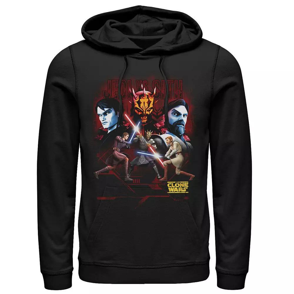 Men's Star Wars: The Clone Wars Jedi Vs. Sith Hoodie, Size: XXL, Black Product Image