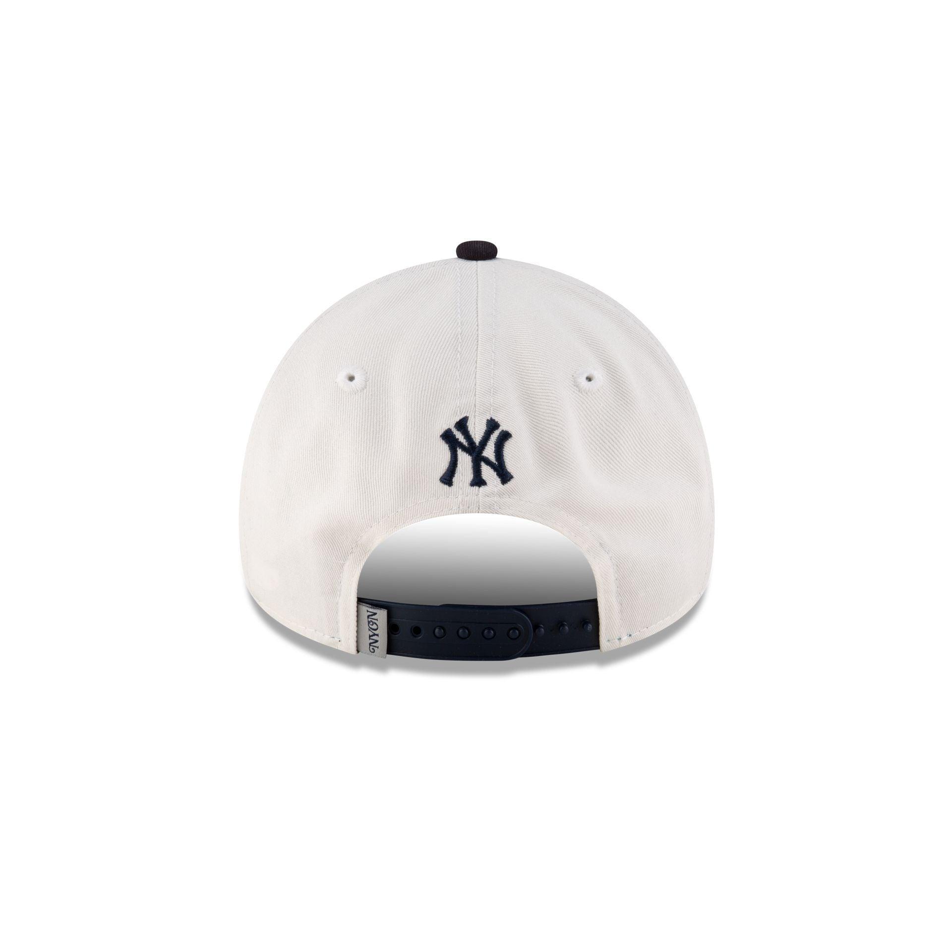New York or Nowhere x New York Yankees White Wordmark 9FORTY A-Frame Snapback Hat Male Product Image