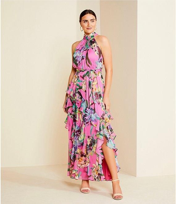Alex Marie Nina Sleeveless Mock Neck A-Line Dress Product Image