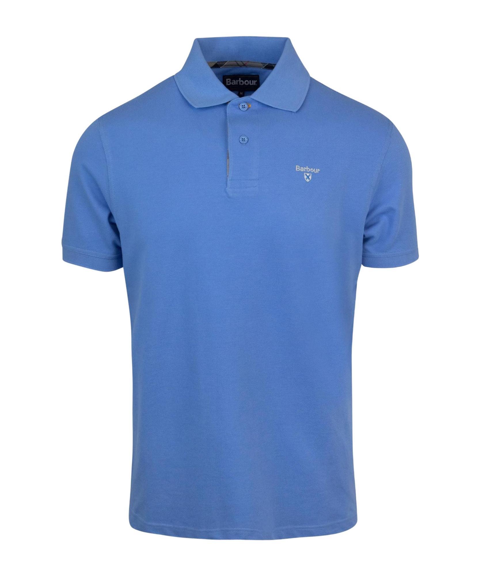 BARBOUR Piqué Polo Shirt With Tartan Inserts In Bl95 Product Image
