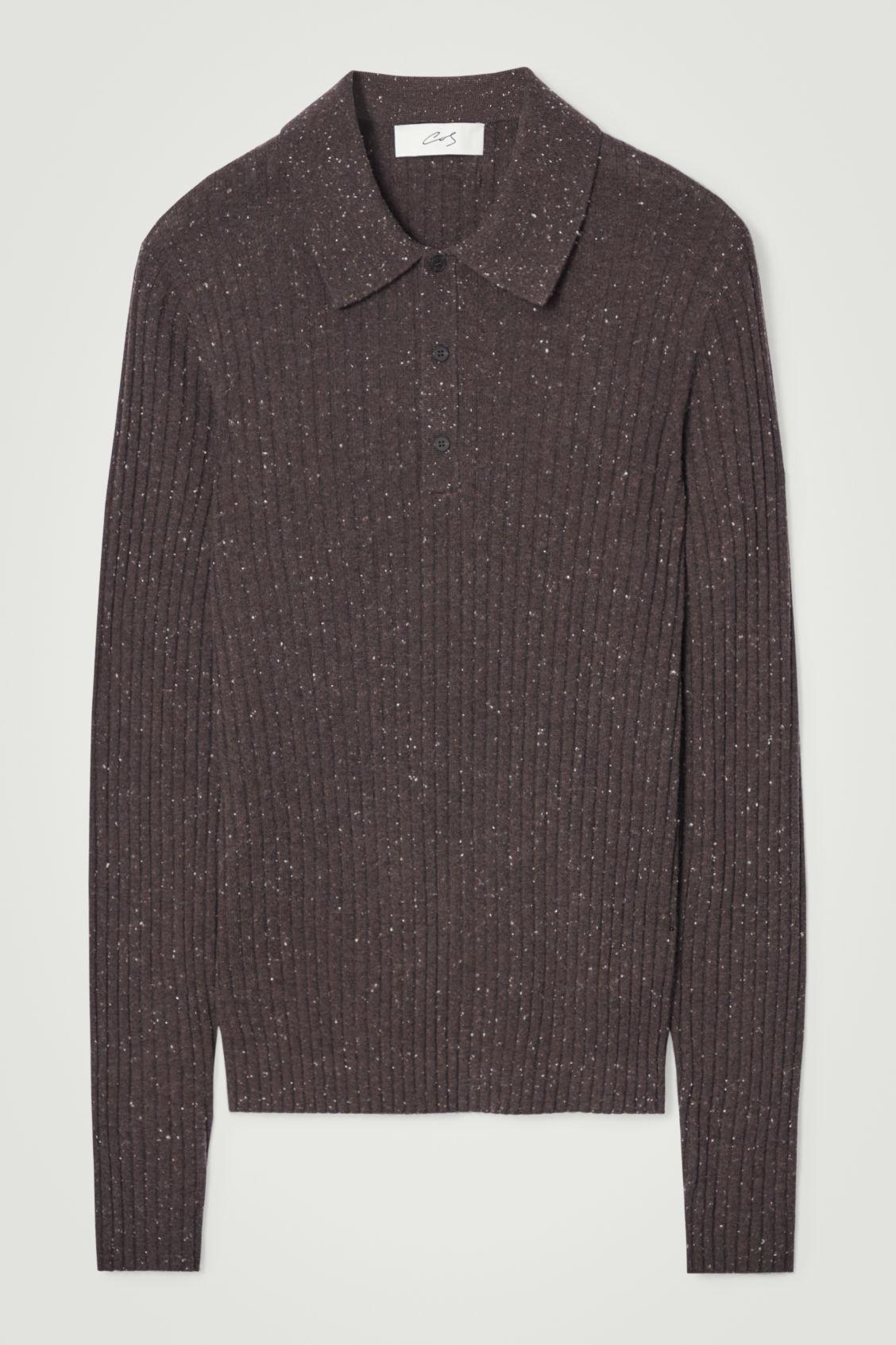 THE FLECKED WOOL POLO SHIRT Product Image