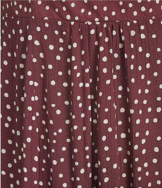 Angie Dot Print Scoop Neck Short Puff Sleeve Ruffle Hem Midi Dress Product Image
