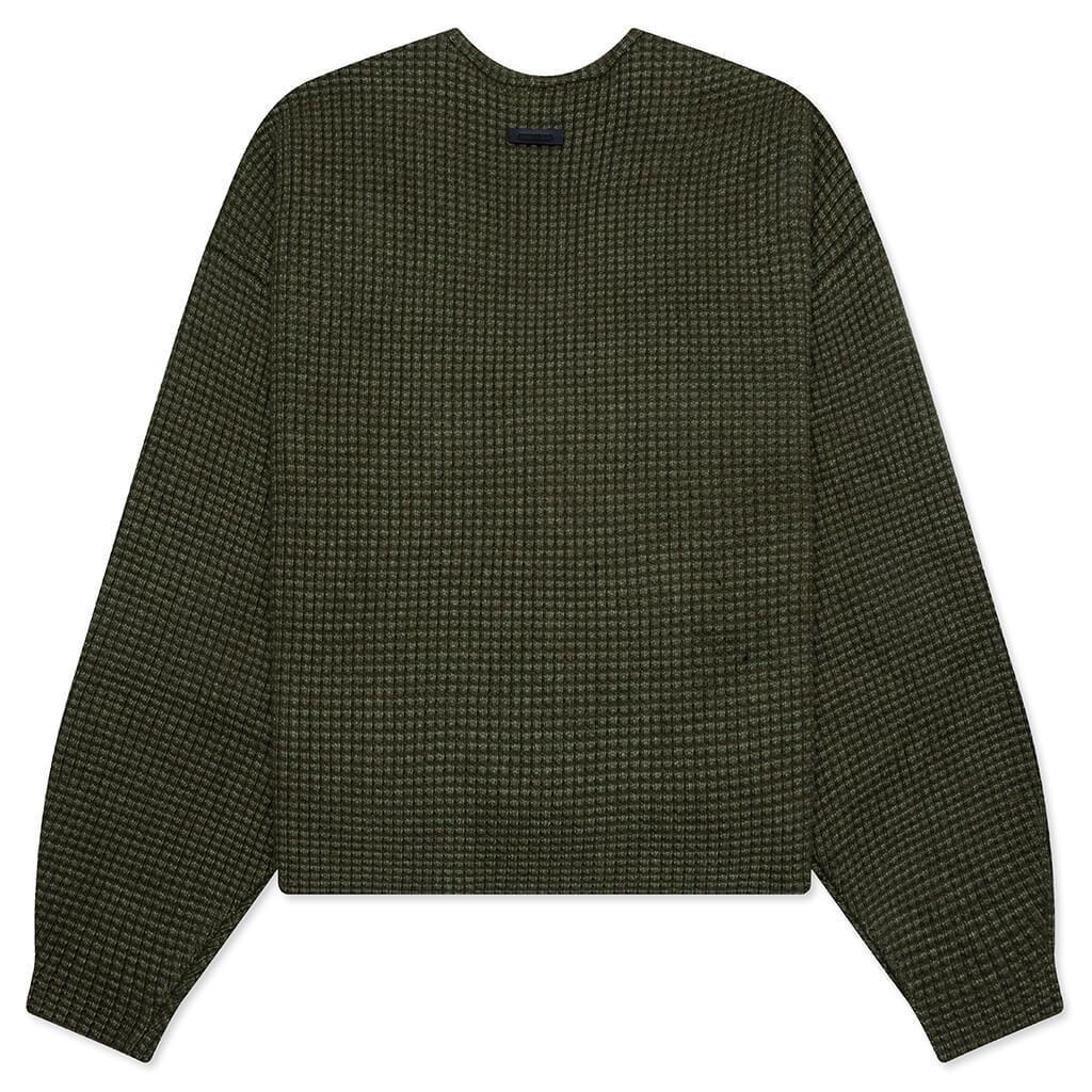 Heavy Waffle Cardigan - Military Male Product Image