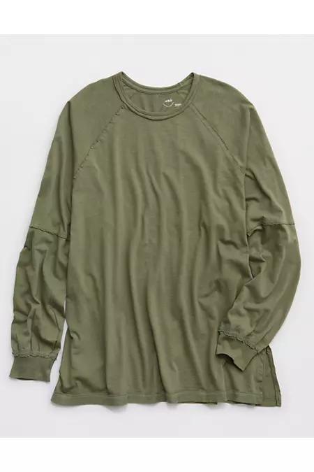 Aerie Cozy Long Sleeve Oversized Boyfriend T-Shirt Women's Product Image