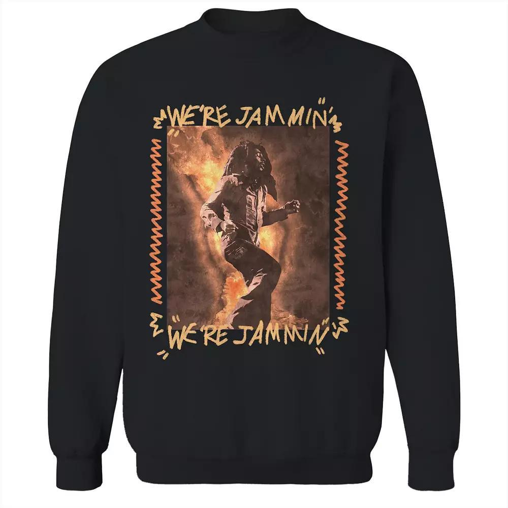 Junior's Bob Marley Were Jammin Photo Graphic Fleece Sweatshirt, Women's, Size: Small, Black Product Image