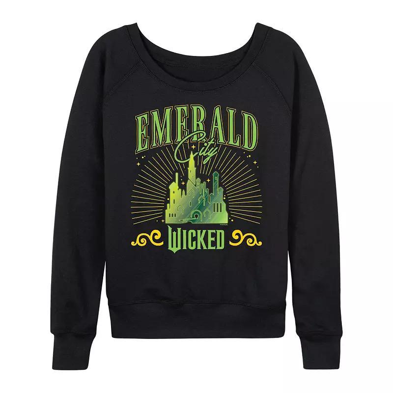 Women's Wicked Emerald City French Terry Long Sleeve Tee, Size: Medium, Black Product Image