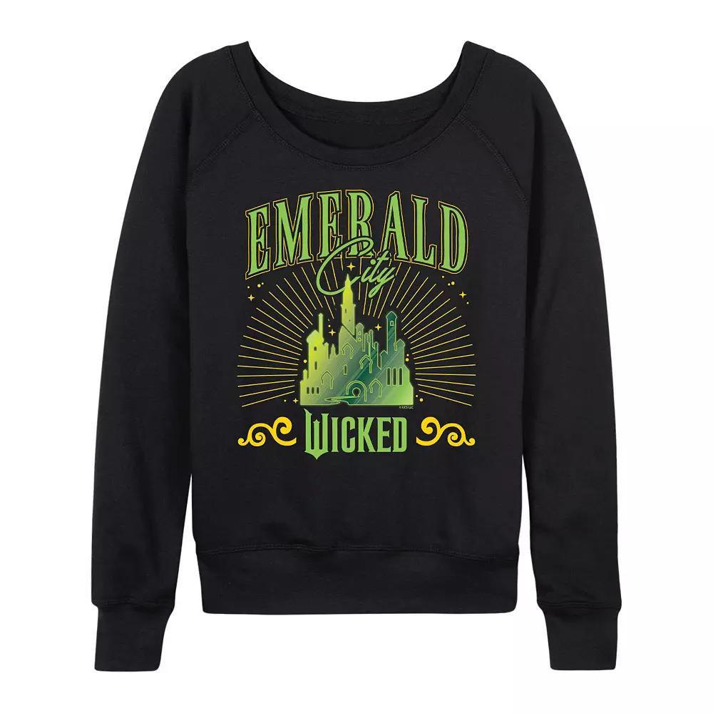 Women's Wicked Emerald City French Terry Long Sleeve Tee, Size: Medium, Black Product Image