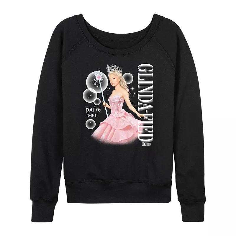 Women's Wicked You've Been Glinda-Fied French Terry Long Sleeve Tee, Size: Large, Black Product Image