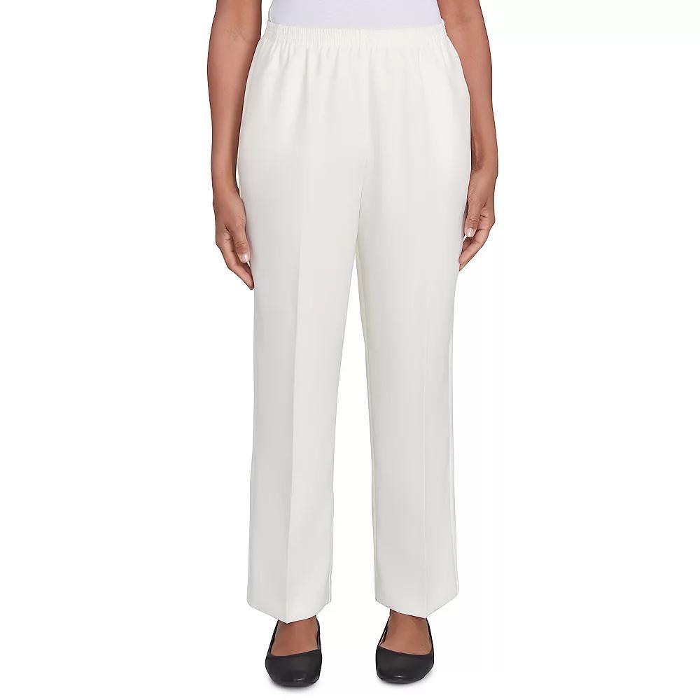 Women's Alfred Dunner Classic Full Elastic Medium Mid Rise Pants, Size: 14, Ivory Product Image