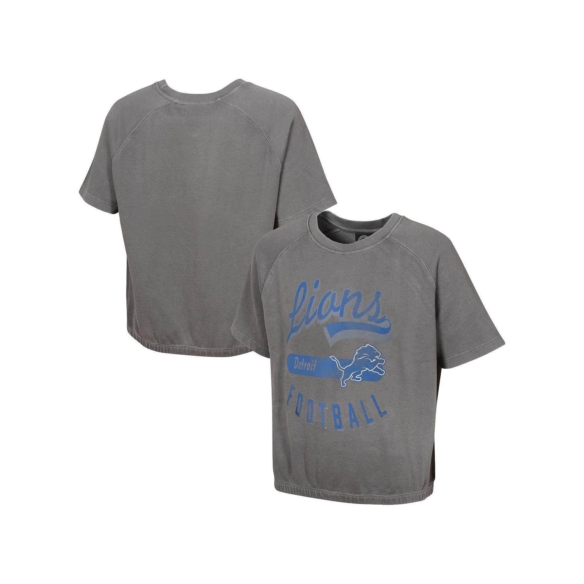Women's  Gray San Francisco 49ers Mineral Wash Short Sleeve Top, Size: JR Medium, Grey Product Image