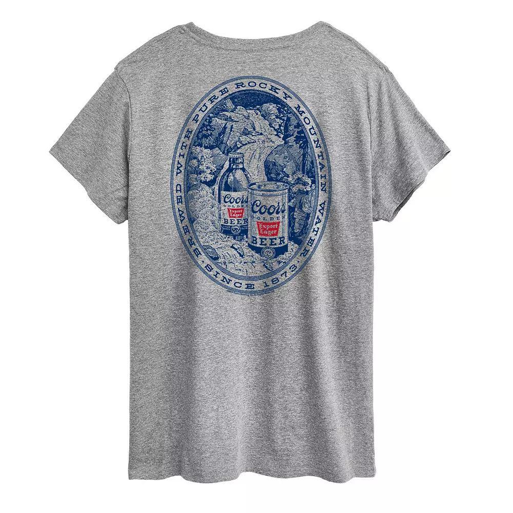 Plus Coors Banquet Rocky Mountain Graphic Tee, Womens Grey Gray Product Image