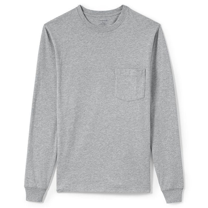 Big & Tall Lands End Long Sleeve Super Pocket Tee, Mens Product Image