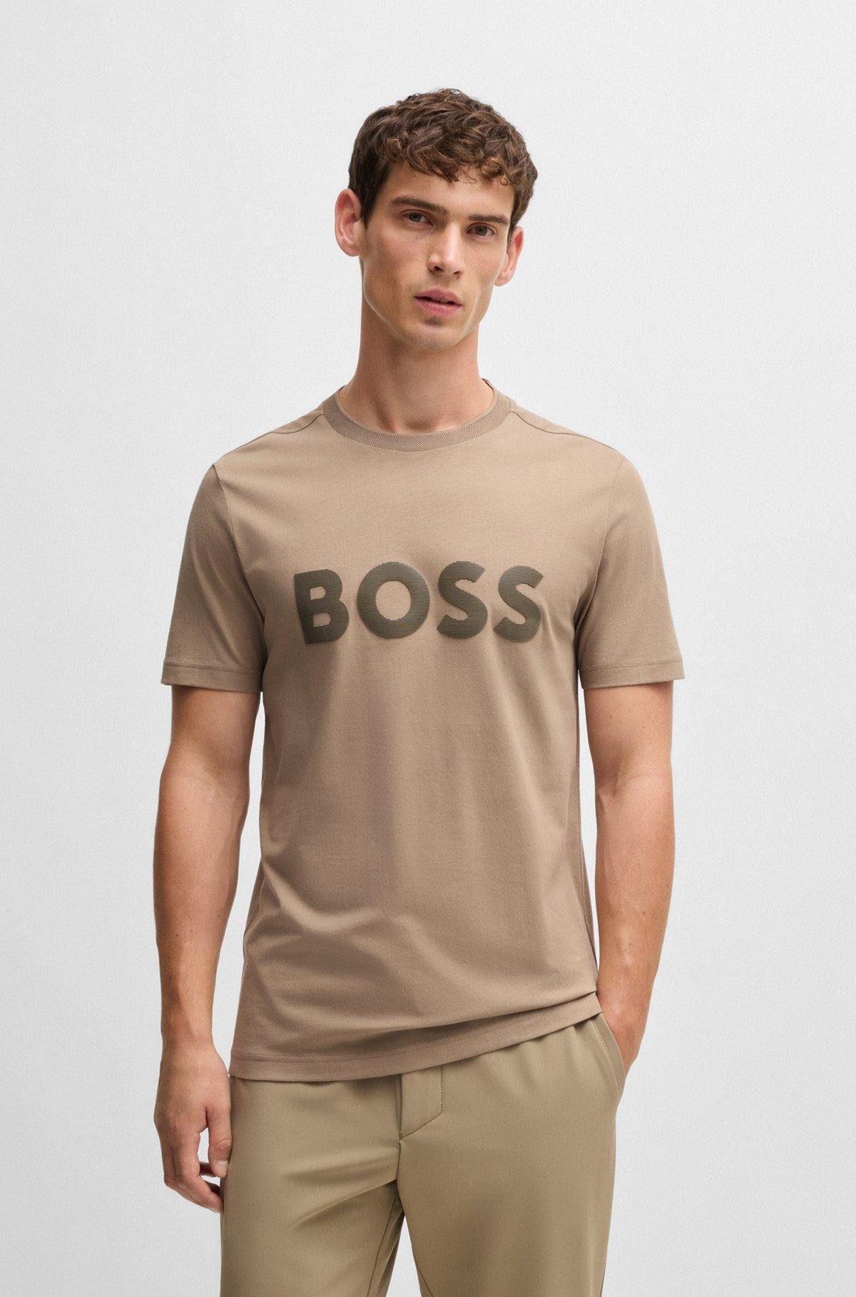 Cotton-jersey T-shirt with mirror-effect logo print Product Image