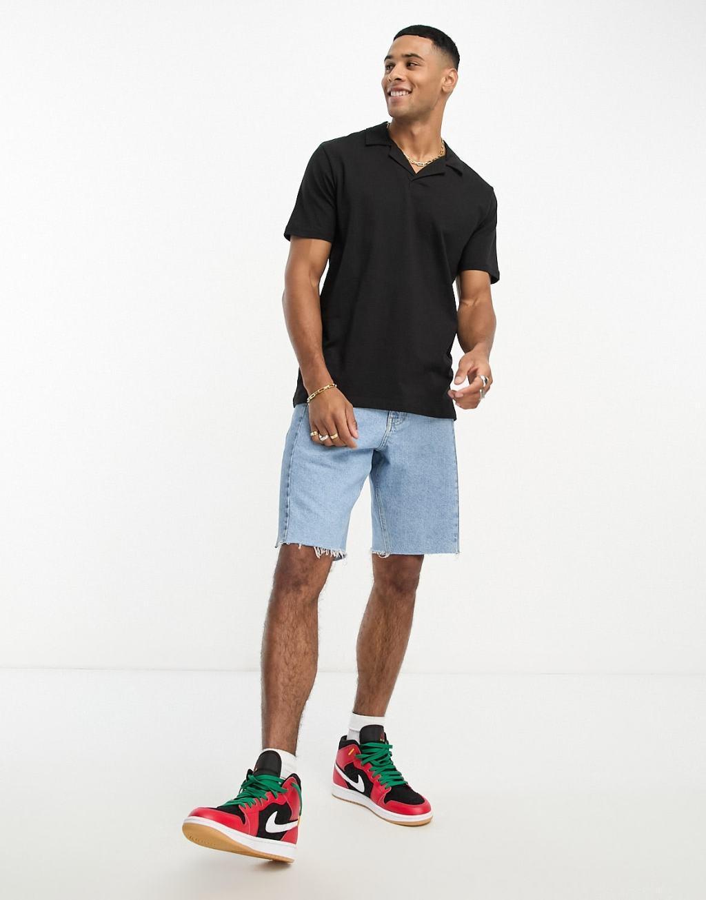 Only & Sons revere polo in black Product Image